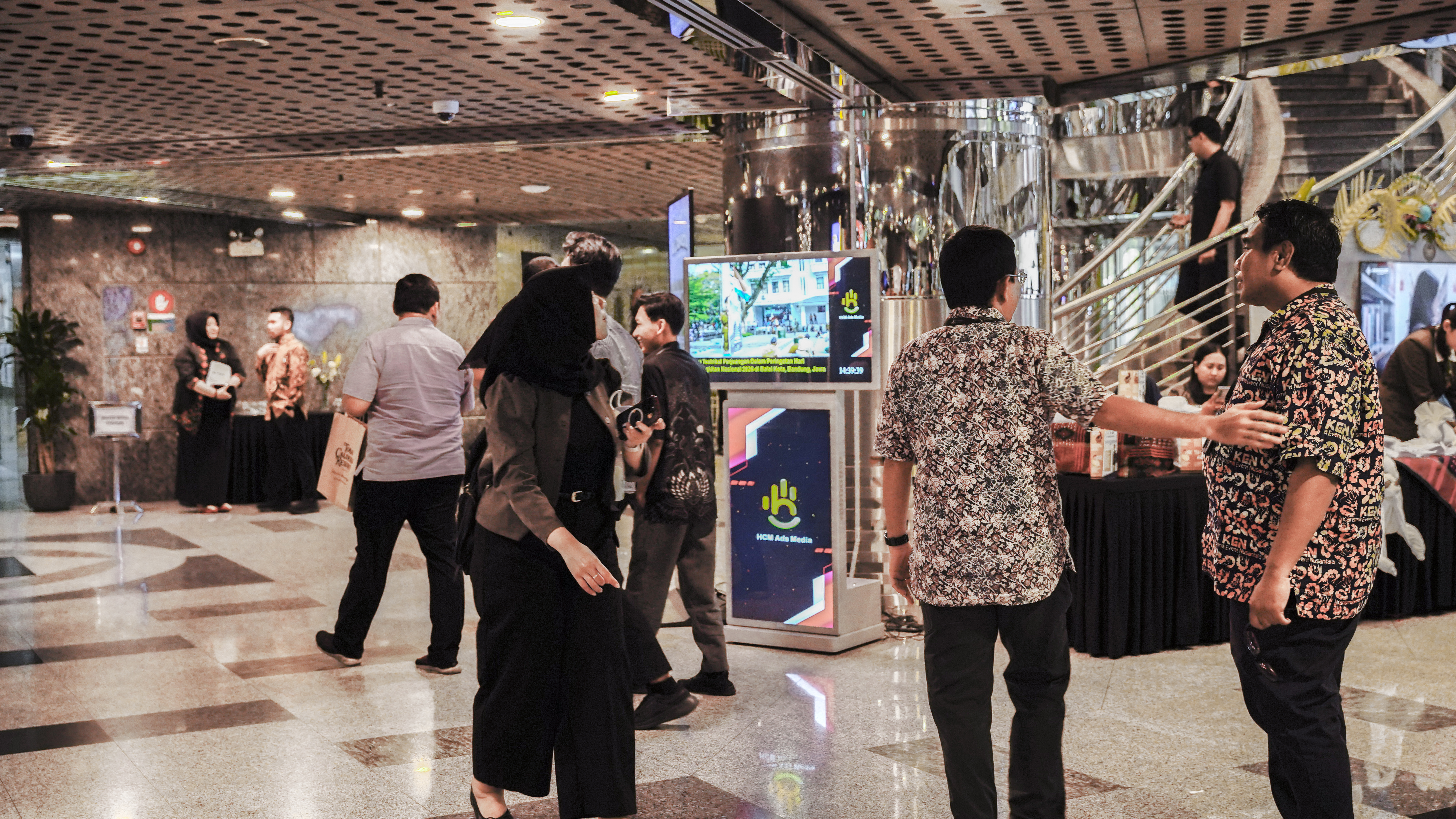 Official public information screen at Indonesian government ministries
